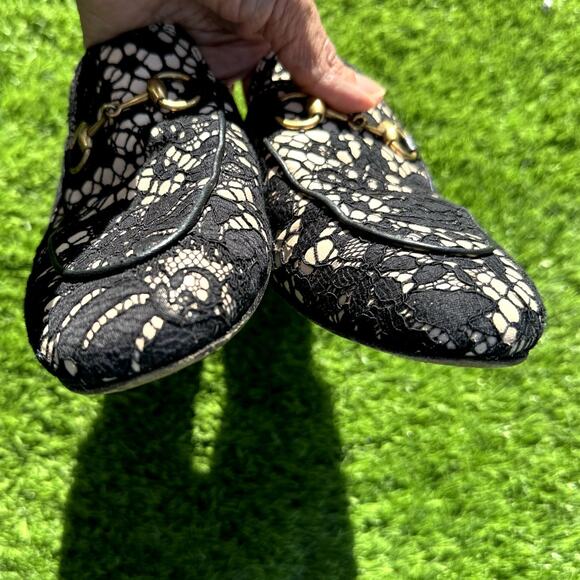 Gucci Princetown Romantic lace horsebit mules Black/Cream lace detail Size 36 - Picture 12 of 12